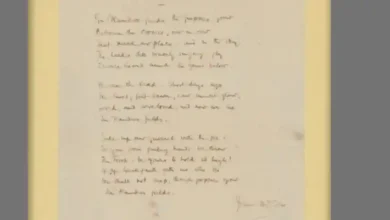 نسخههای خطی شعر In Flanders Fields