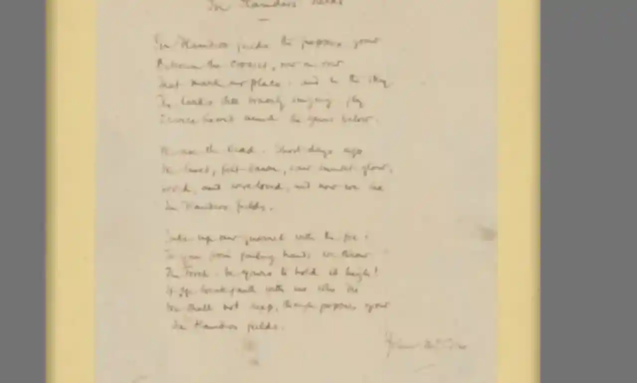 نسخه‌های خطی شعر In Flanders Fields