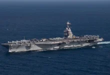 ناو هواپیمابر آمریکا در راه خاورمیانه